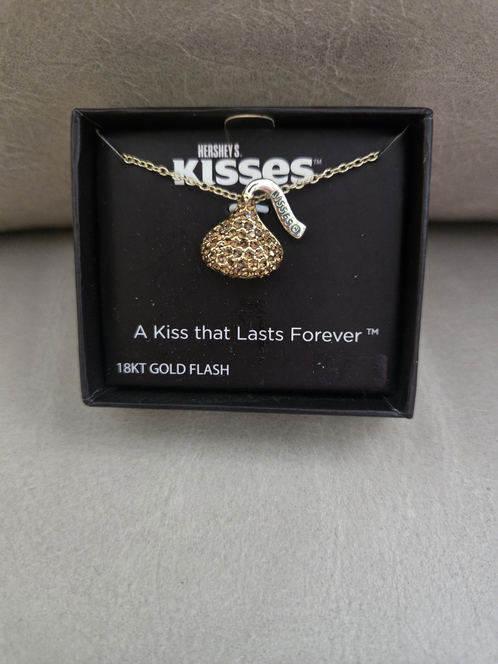 HERSHEY'S KISSES 18KT Gold Flash Gold Pendant Necklace
